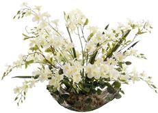 Vase JOHN-RICHARD Silver Wave Dendrobiums Floral Chrome