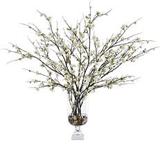 Vase JOHN-RICHARD Bursting With Apple Blooms Blossom Natural White Faux Water