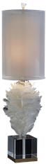 Accent Lamp Table JOHN-RICHARD Cylindrical Shade Double Off-White Crystal