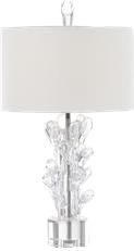 Table Lamp JOHN-RICHARD Round Shade Bud White Crystal Hand-Blown Glass Man-Made