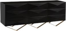 Sideboard JOHN-RICHARD CHELSEA Faceted Front Satin Black Polished Brass