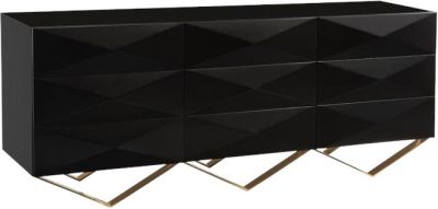 Sideboard JOHN-RICHARD CHELSEA Faceted Front Polished Brass Satin Black