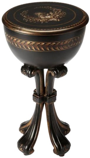 Jewelry Stand Distressed Contessa Black Gold Poplar Resin Hand-Carved Car