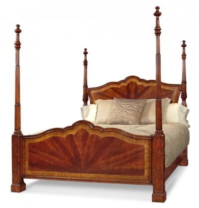 Jonathan Charles King Bed, Buckingham Mahogany Satinwood Four Poster Bed