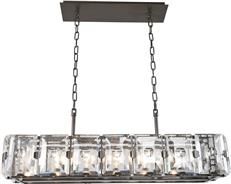 Island Pendant Light KALCO GIADA Casual Luxury 7-Light Clear Crystal Dark