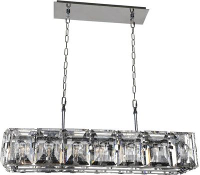 Island Pendant Light KALCO GIADA Casual Luxury 7-Light Clear Crystal Stainless