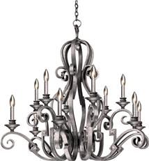 Chandelier KALCO IBIZA Traditional Antique 12-Light Pearl Silver Dry Rating