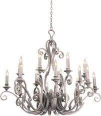 Chandelier KALCO IBIZA Traditional Antique 16-Light Pearl Silver Dry Rating
