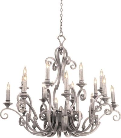 Chandelier KALCO IBIZA Traditional Antique 16-Light Pearl Silver Dry Rating