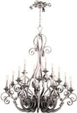 Chandelier KALCO IBIZA Traditional Antique 20-Light Pearl Silver Dry Rating