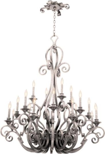 Chandelier KALCO IBIZA Traditional Antique 20-Light Pearl Silver Dry Rating