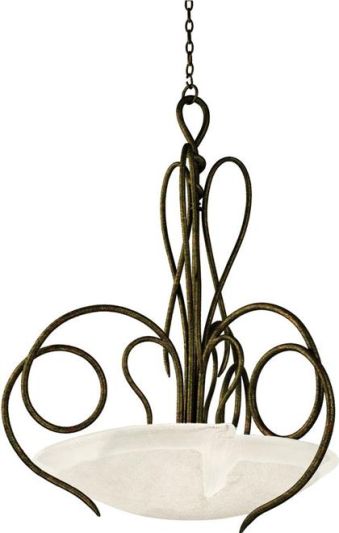 Pendant Light KALCO TRIBECCA Transitional 6-Light Antique Copper White Glass