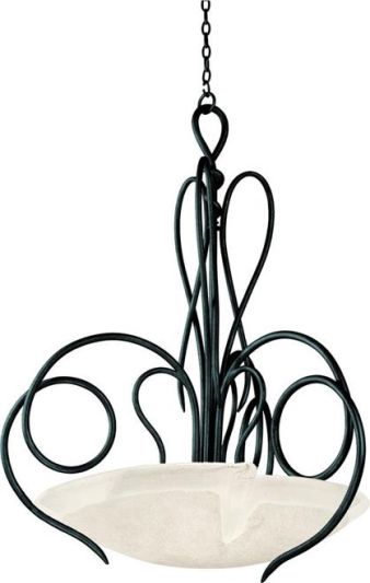 Pendant Light KALCO TRIBECCA Transitional 6-Light Frosted White Glass Tortoise