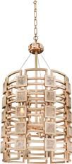 Pendant Light KALCO METROPOLIS Art Deco Deco/Mid-Century Modern 5-Light Gold