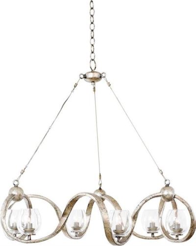 Chandelier KALCO Transitional 4-Light Platinum 3000K Bulb Gray Hand-Forged