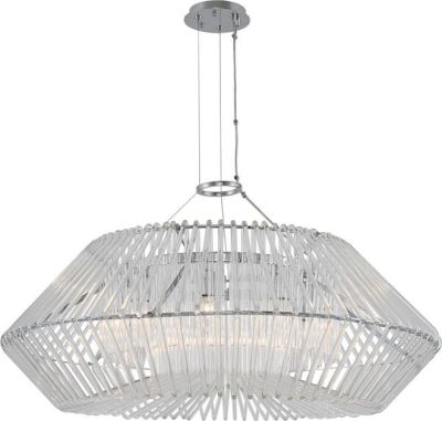 Pendant Light KALCO TAZA Transitional 9-Light Chrome Clear Glass Tempered Dry