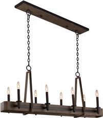 Island Pendant Light KALCO DULUTH Farmhouse Chic 8-Light Satin Bronze Wrought