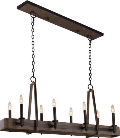 Island Pendant Light KALCO DULUTH Farmhouse Chic 8-Light Satin Bronze Wrought