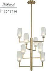 Pendant Light KALCO JUNE Casual Luxury 8-Light Winter Brass Frosted 3000K Bulb