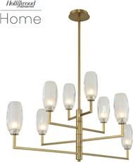 Island Pendant Light KALCO JUNE Casual Luxury 8-Light Frosted Winter Brass