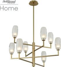 Chandelier KALCO JUNE Casual Luxury 8-Light 3000K Bulb Frosted Winter Brass