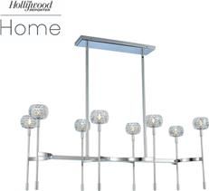 Island Pendant Light KALCO Casual Luxury 8-Light 3000K Bulb Chrome Clear Glass