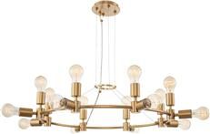 Chandelier KALCO UNION Industrial 16-Light Winter Brass Dry Rating Dimmable