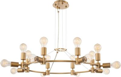 Chandelier KALCO UNION Industrial 16-Light Winter Brass Dry Rating Dimmable