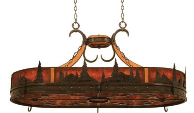 Pendant Light KALCO ASPEN Art Deco Deco/Mid-Century Modern 6-Light Natural Iron
