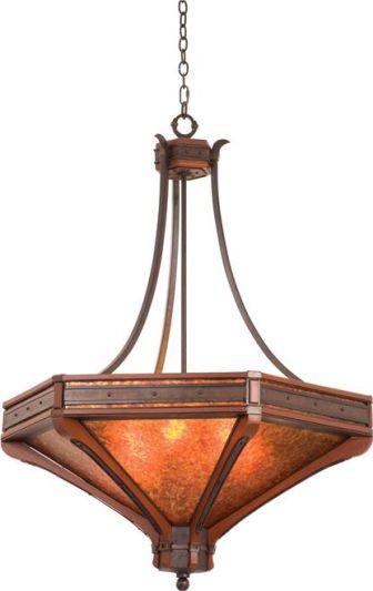 Pendant Light KALCO ASPEN Art Deco Deco/Mid-Century Modern 6-Light Natural Iron