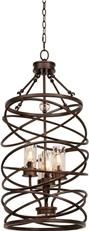 Pendant Light KALCO ETERNITY Industrial 4-Light Etruscan Bronze Clear Water