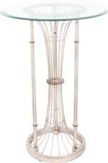 Pub Table Drinks KALCO BAL HARBOUR Transitional Pearl Silver Hand-Forged