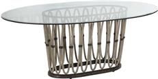 Dining Table KALCO BELMONT Farmhouse Oval Pedestal Base Driftwood Accents