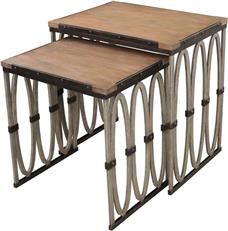 Nesting Table Tables KALCO BELMONT Farmhouse Florence Gold Driftwood Accents