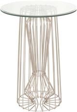 Pub Table Drinks KALCO METRO Mid-Century Modern Pearl Silver Wire Frame