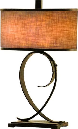 Table Lamp KALCO RODEO DRIVE Rustic Lodge 2-Light Antique Copper Leather Dry
