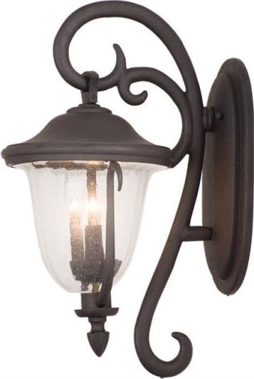 Wall Sconce KALCO SANTA BARBARA Gothic 2-Light Small Textured Matte Black Clear