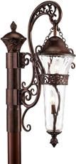 Post Light KALCO ANASTASIA Transitional 2-Light Large Burnished Bronze Clear