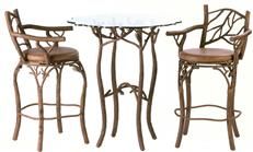 Pub Table Drinks KALCO Rustic Lodge Ponderosa Glass Top