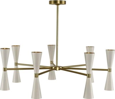 Chandelier KALCO MILO Mid-Century Modern 7-Arm 14-Light 3000K Bulb White