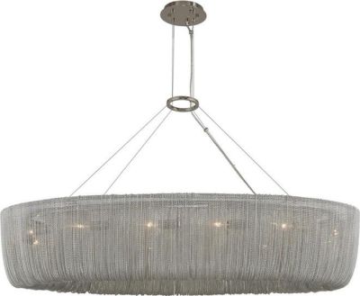 Island Pendant Light KALCO GENEVIEVE Contemporary Ring Frame 12-Light Polished