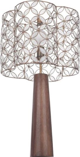 Table Lamp KALCO MAURELLE Casual Luxury 1-Light Natural Shell Oxidized Gold