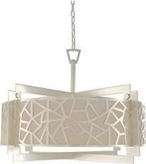 Semi-Flush Pendant Light KALCO MIRAMAR Transitional 6-Light Rose Silver Acrylic