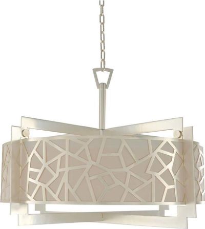 Semi-Flush Pendant Light KALCO MIRAMAR Transitional 6-Light Rose Silver Acrylic