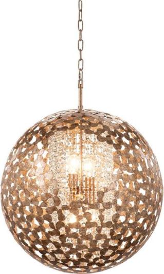 Pendant Light KALCO BELLADONNA Casual Luxury Orb 8-Light Antique Silver Leaf