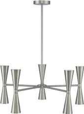 Chandelier KALCO MILO Art Deco Deco/Mid-Century Modern 5-Arm 10-Light Satin