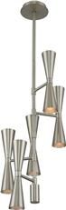 Chandelier KALCO MILO Art Deco Deco/Mid-Century Modern 10-Light Satin Nickel
