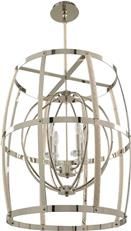 Pendant Light KALCO BRADBURY Coastal Beach 4-Light Polished Nickel Metal Woven