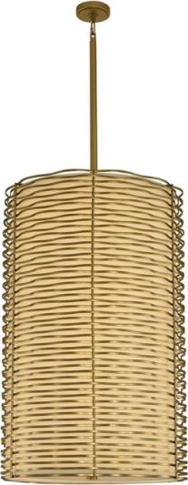 Pendant Light KALCO PALOMA Casual Luxury 1-Light Vintage Brass Off-White Shade
