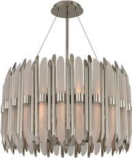 Pendant Light KALCO MASSINA Modern Contemporary Angled 6-Light Polished Nickel